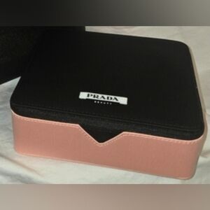 Prada Beauty Zip Jewelry / Makeup Case with Drawstring Pouch